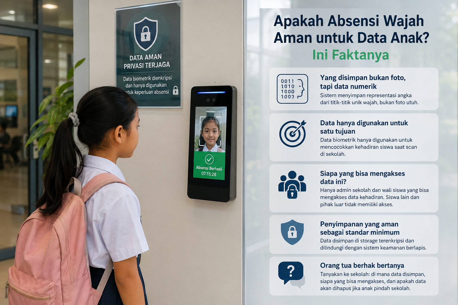 Absensi wajah dan privasi siswa
