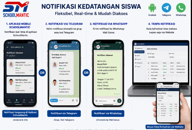 Notifikasi Kedatangan Siswa SchoolMantic