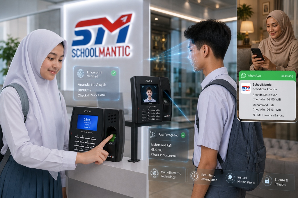 SchoolMantic Absensi Biometrik & Notifikasi WhatsApp